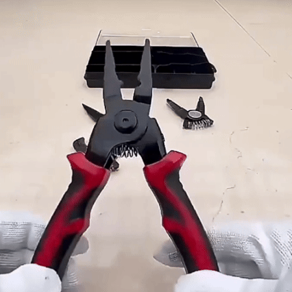 Clește Multifuncțional 5-în-1 cu Capete Interșanjabile și Mâner Ergonomic