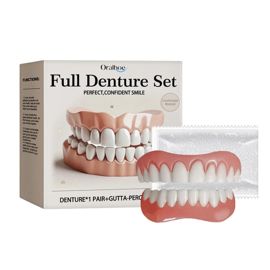 Proteză dentară temporară din silicon, set complet sus și jos