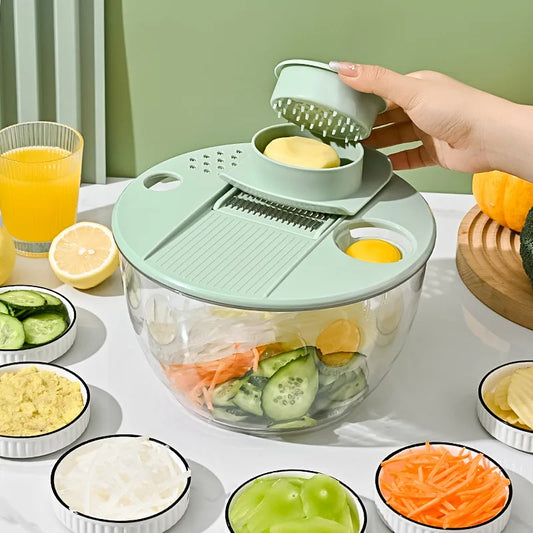 Set Multifuncțional pentru Spălare, Uscare și Feliere Legume – 5L
