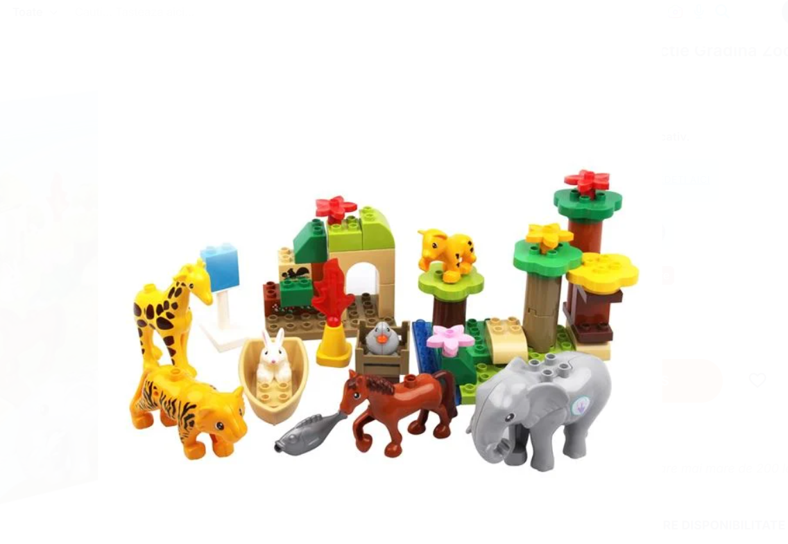 Set de Construcție Grădină Zoologică pentru Copii – 51 de Piese, Cuburi Colorate și Figurine cu Animale