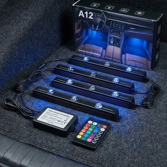 Lumini Ambientale Portabile 2 în 1 – 7 Culori RGB, Telecomandă și Încărcare USB