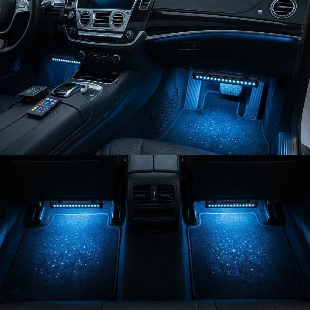 Lumini Ambientale Portabile 2 în 1 – 7 Culori RGB, Telecomandă și Încărcare USB