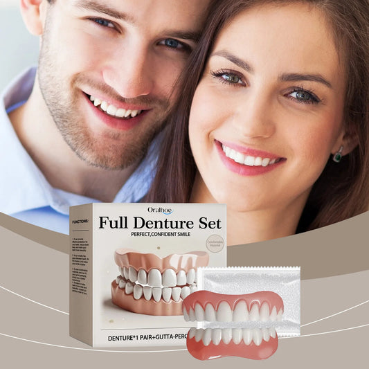 Proteză dentară temporară din silicon, set complet sus și jos