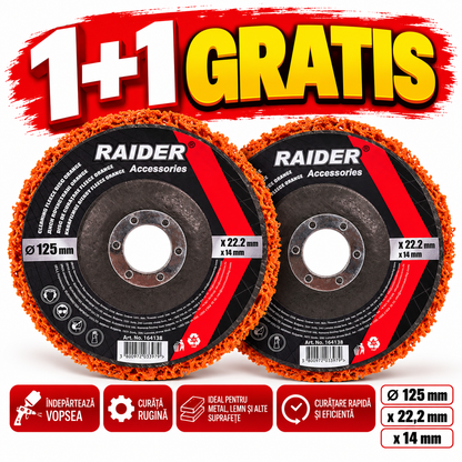 OFERTA 1+1 CADOU: Disc pentru curățare vopsea și rugină 125 mm – pentru polizor unghiular