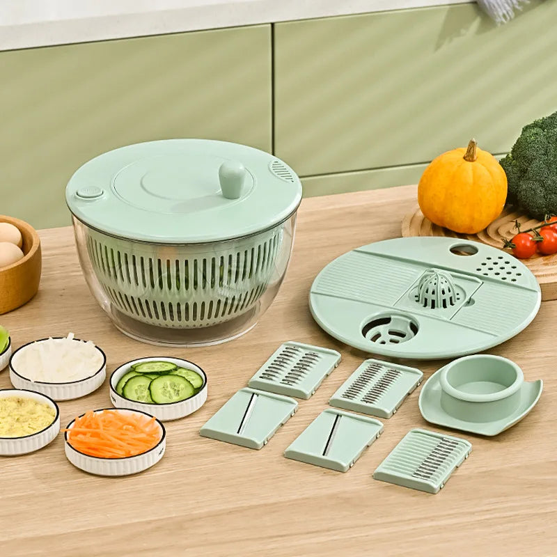 Set Multifuncțional pentru Spălare, Uscare și Feliere Legume – 5L