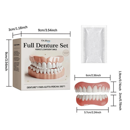 Proteză dentară temporară din silicon, set complet sus și jos