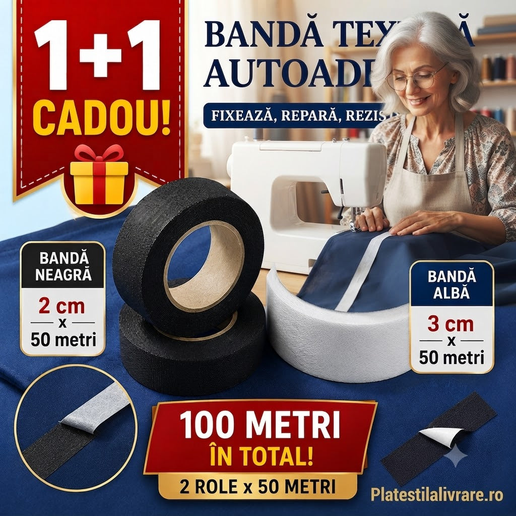 Bandă Textilă Autoadezivă 1 + 1 🎁
