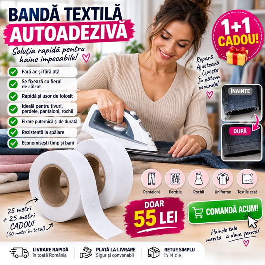 Bandă Textilă Albă - 1+1 🎁 GRATIS