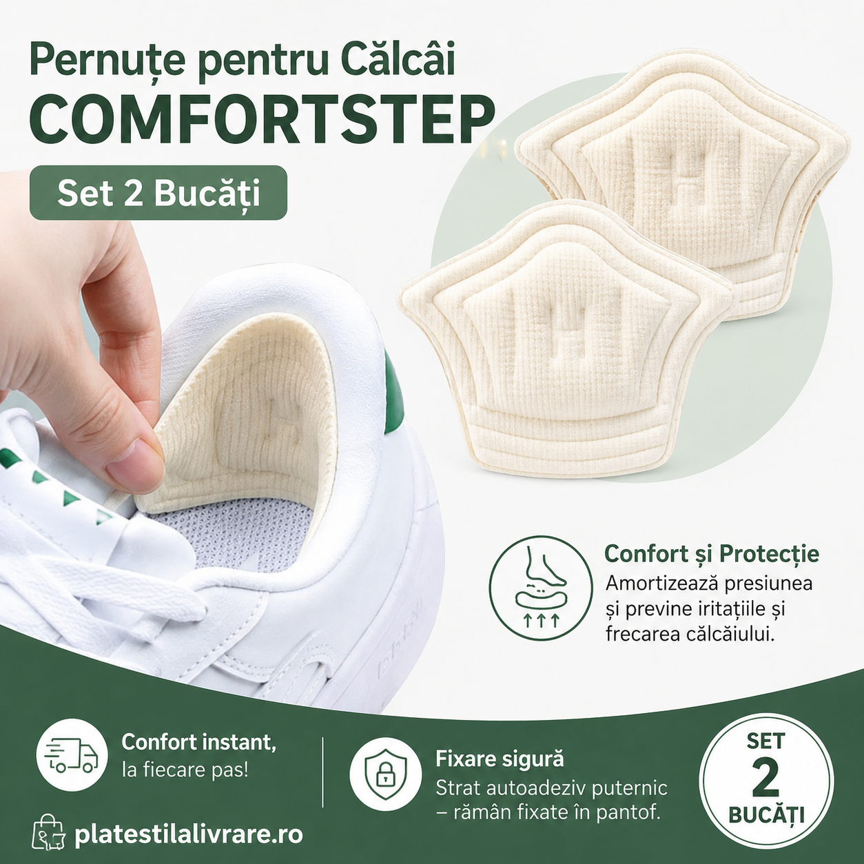 Pernuțe pentru Călcâi COMFORTSTEP - Set 2 Bucăți
