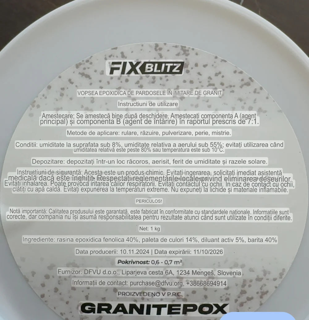 GRANITEPOX – Vopsea / sapa epoxidica cu imitatie de granit 1KG