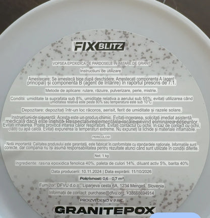 GRANITEPOX – Vopsea / sapa epoxidica cu imitatie de granit 1KG