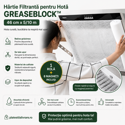 Hârtie Filtrantă pentru Hotă GREASEBLOCK™ 46 cm x 5/10 m