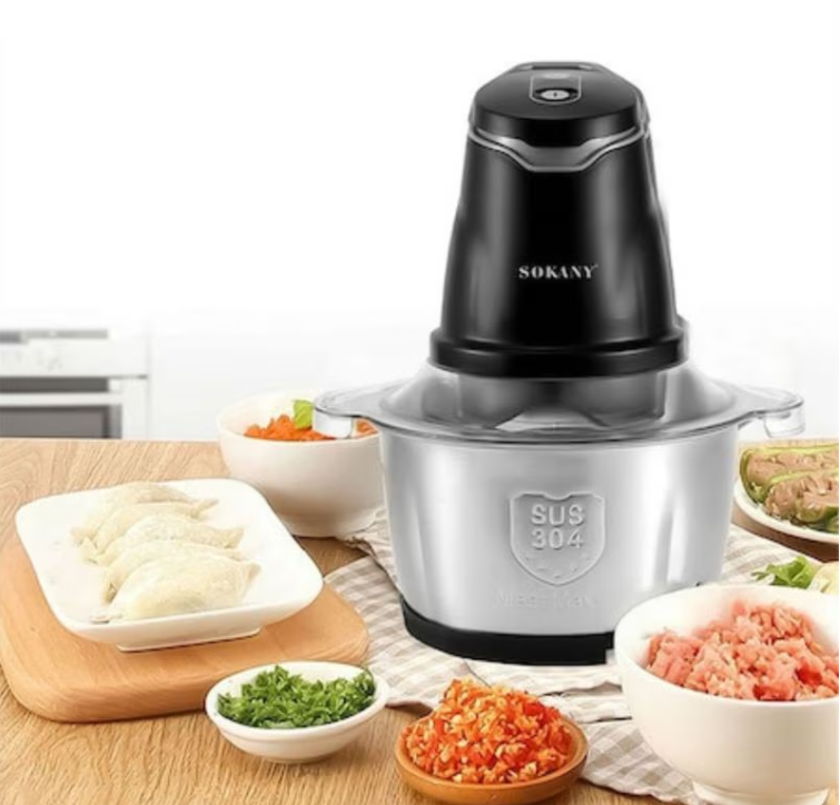 Tocător Electric Profesional Sokany, Bol 2L Inox, 400W, 4 Lame