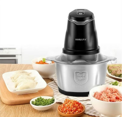 Tocător Electric Profesional Sokany, Bol 2L Inox, 400W, 4 Lame