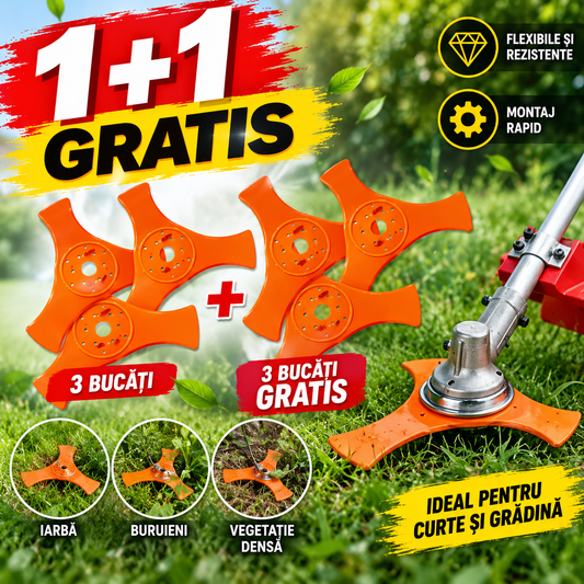 1+1 GRATIS – 3 bucăți Lame de Înlocuire Flexibile Rezistente pentru Trimmer